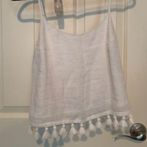 Club Monaco Linen Tassel Tank